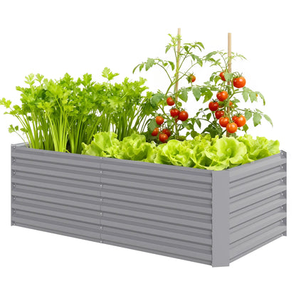 6' x 3' x 2' Raised Garden Bed, Galvanized Planter Box, Light Grey Galvanized Planter Boxes Light Grey at Gallery Canada