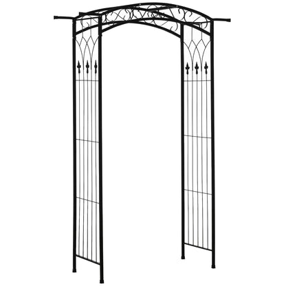 7Ft Garden Arbor, Wedding Arch, Scrollwork Trellis, Black Garden Arches Black at Gallery Canada