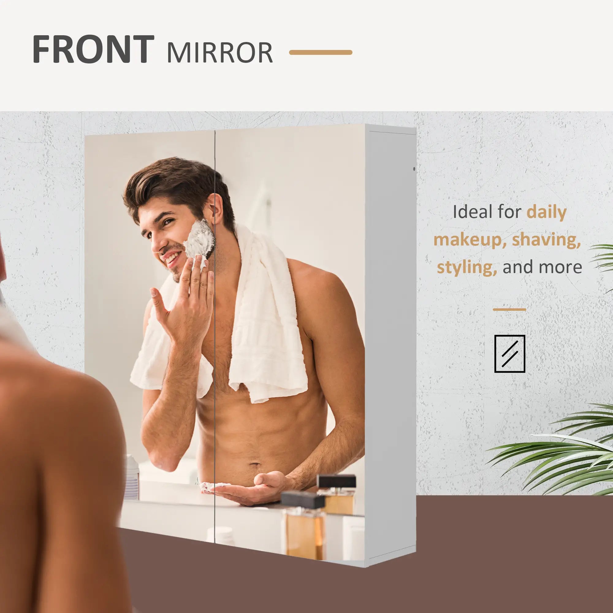 Wall Mounted Mirror Cabinet, Bathroom Medicine, 2 Doors, Adjustable Shelf Mirror Medicine Cabinets at Gallery Canada