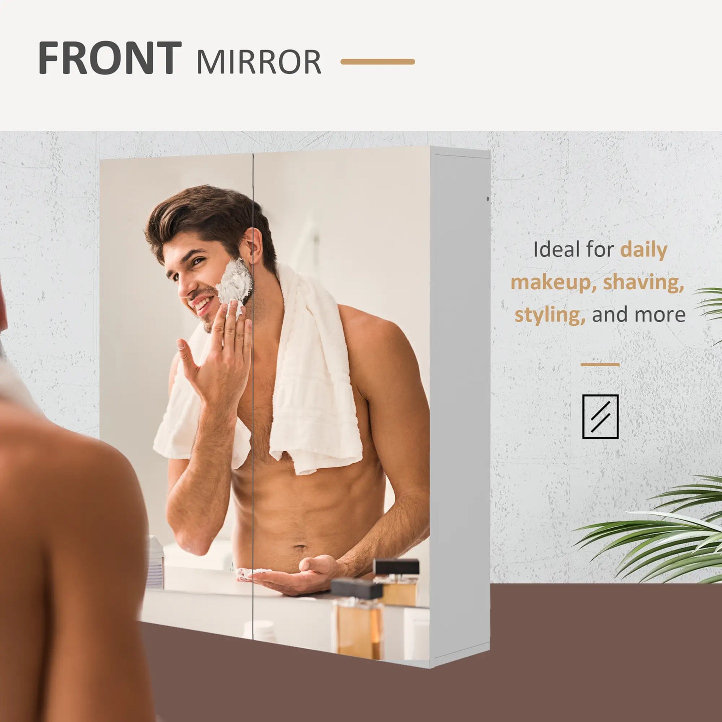 Wall Mounted Mirror Cabinet, Bathroom Medicine, 2 Doors, Adjustable Shelf Mirror Medicine Cabinets at Gallery Canada