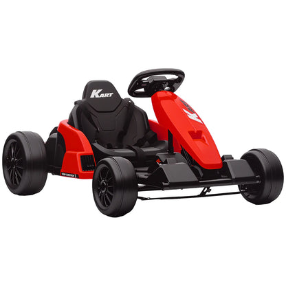 24V Electric Go Kart, Dual 150W Motors, Adjustable Seat, 11.2MPH, Red Electric Ride-On Toys at Gallery Canada