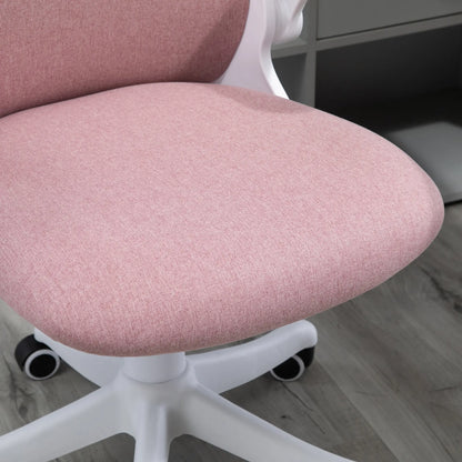 360° Swivel Office Chair, Breathable Fabric, Flip-Up Arms, Adjustable Height, Pink Task Chairs at Gallery Canada