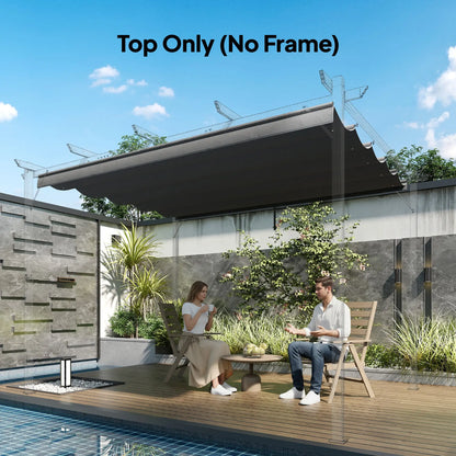 8.5'x11.5' Retractable Pergola Canopy Replacement, Dark Grey Gazebo Canopy Replacement at Gallery Canada