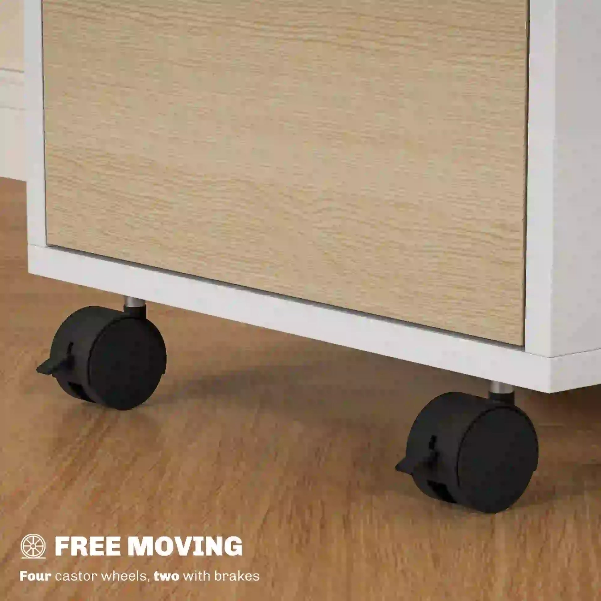 3 Drawer File Cabinet With Wheels, Vertical, Lock, Oak Office Cabinets & Cupboards at Gallery Canada