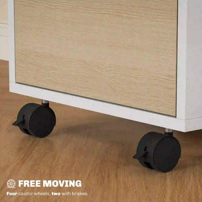 3 Drawer File Cabinet With Wheels, Vertical, Lock, Oak Office Cabinets & Cupboards at Gallery Canada