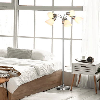 Arc Tree Floor Lamp, 5 Adjustable Rotating Lights, Satin Nickel Floor Lamps & Ceiling Fan Lights at Gallery Canada