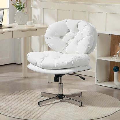 Armless Office Chair, Wide Padded Seat, Adjustable Height, White Task Chairs at Gallery Canada