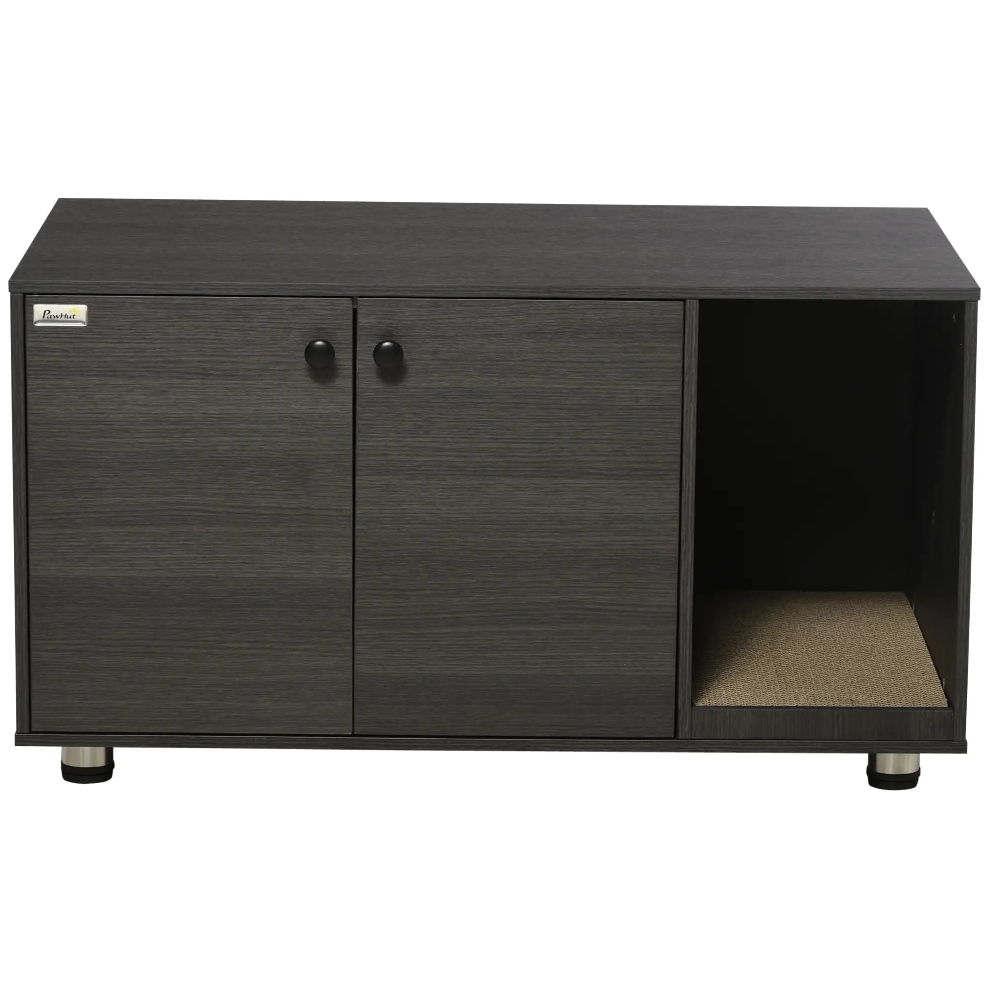 Hidden Cat Litter Box Furniture, Double Doors, Scratching Pad, Black Cat Litter Box Enclosures at Gallery Canada