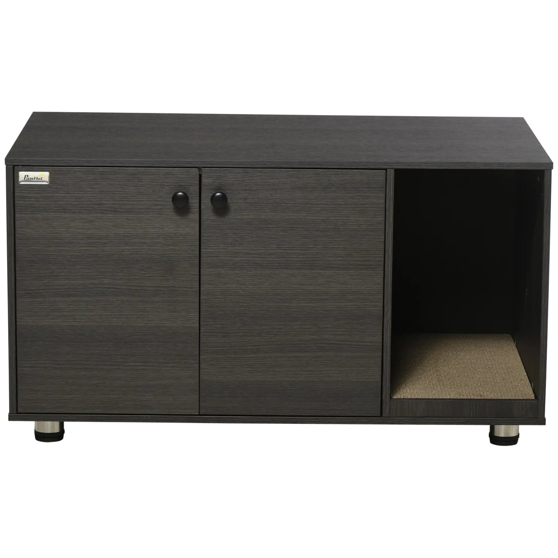 Hidden Cat Litter Box Furniture, Double Doors, Scratching Pad, Black Cat Litter Box Enclosures at Gallery Canada