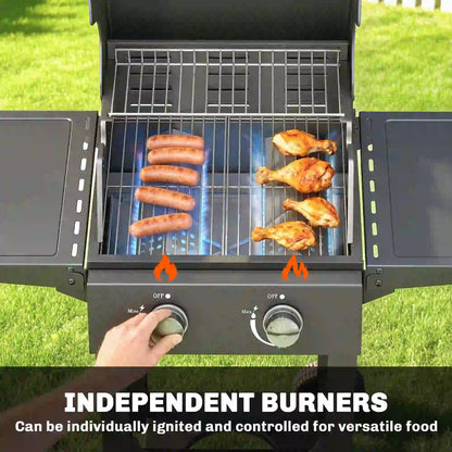 2 Burner Propane Gas Grill With Wheels, 18,400 BTU, Black Propane Gas Grills at Gallery Canada