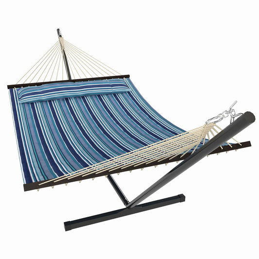 Heavy Duty Camping Hammock With Steel Frame, Blue And White Camping Hammocks Blue, White, Black at Gallery Canada