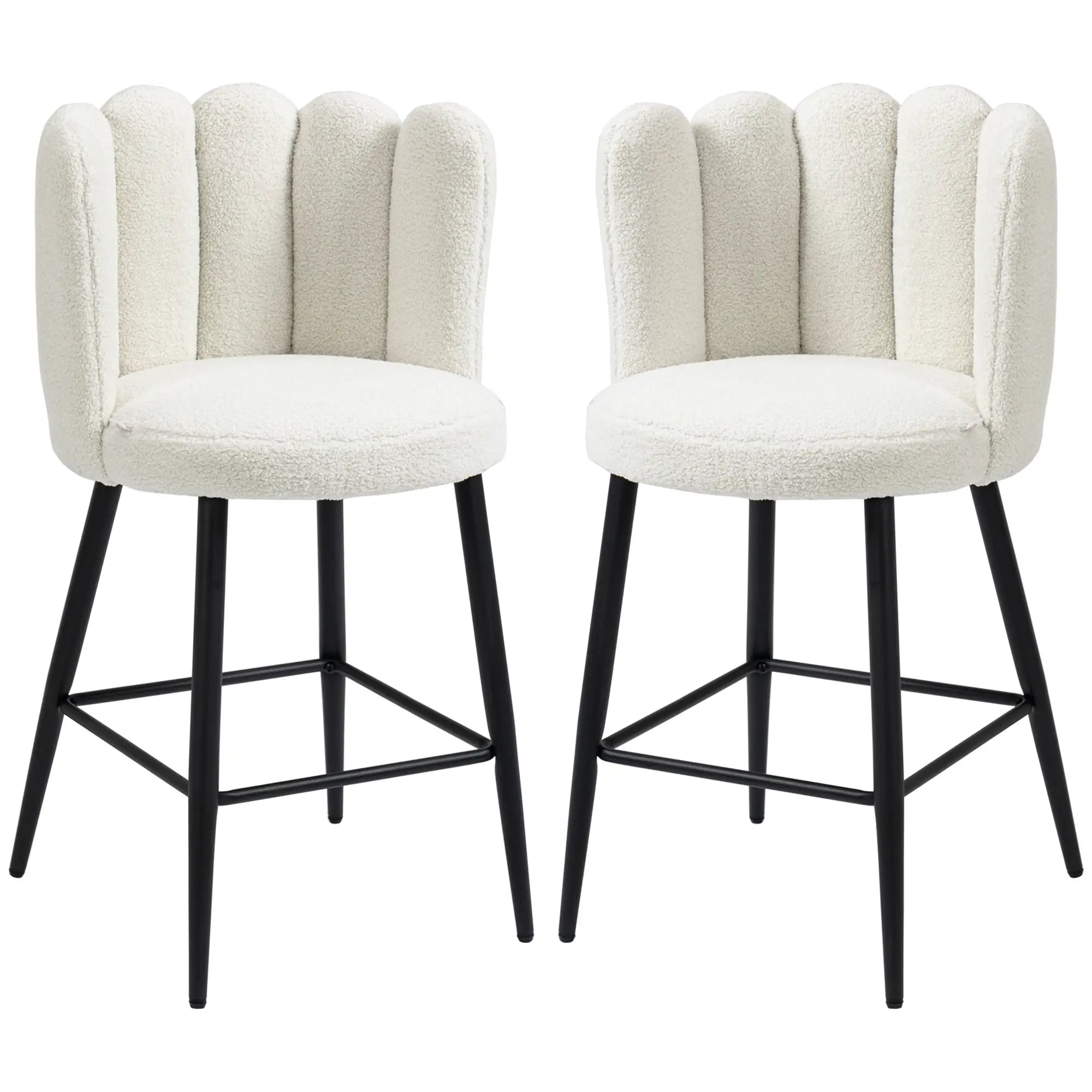 Faux Cashmere Bar Stools, Set of 2, Counter Height, 20.5