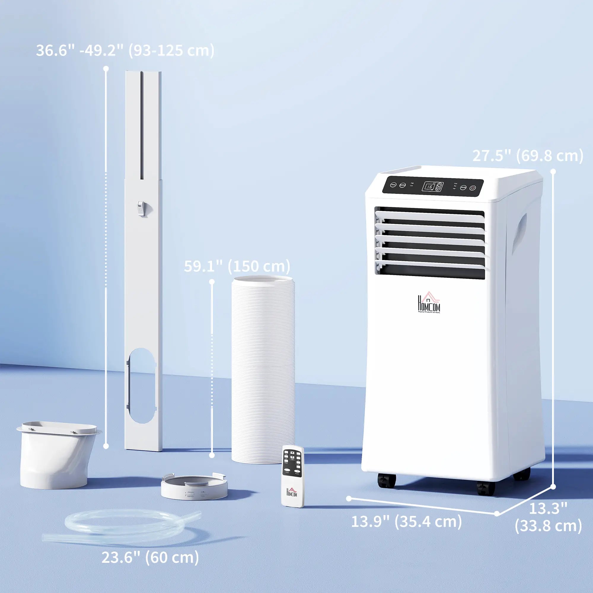 10,000BTU Portable Air Conditioner, Dehumidifier, 2 Speed Fans, 24H Timer, White Air Conditioner at Gallery Canada