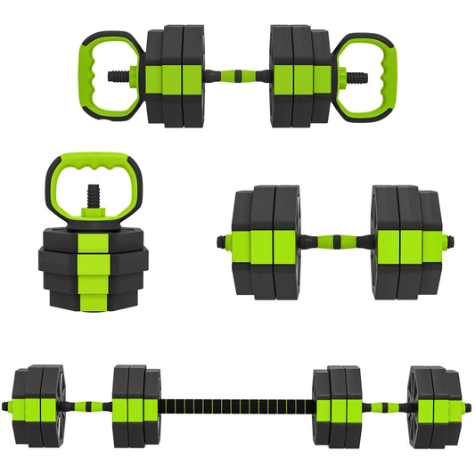 4-in-1 Adjustable Dumbbell Set, 66lbs, Green Dumbbells & Barbells Green at Gallery Canada
