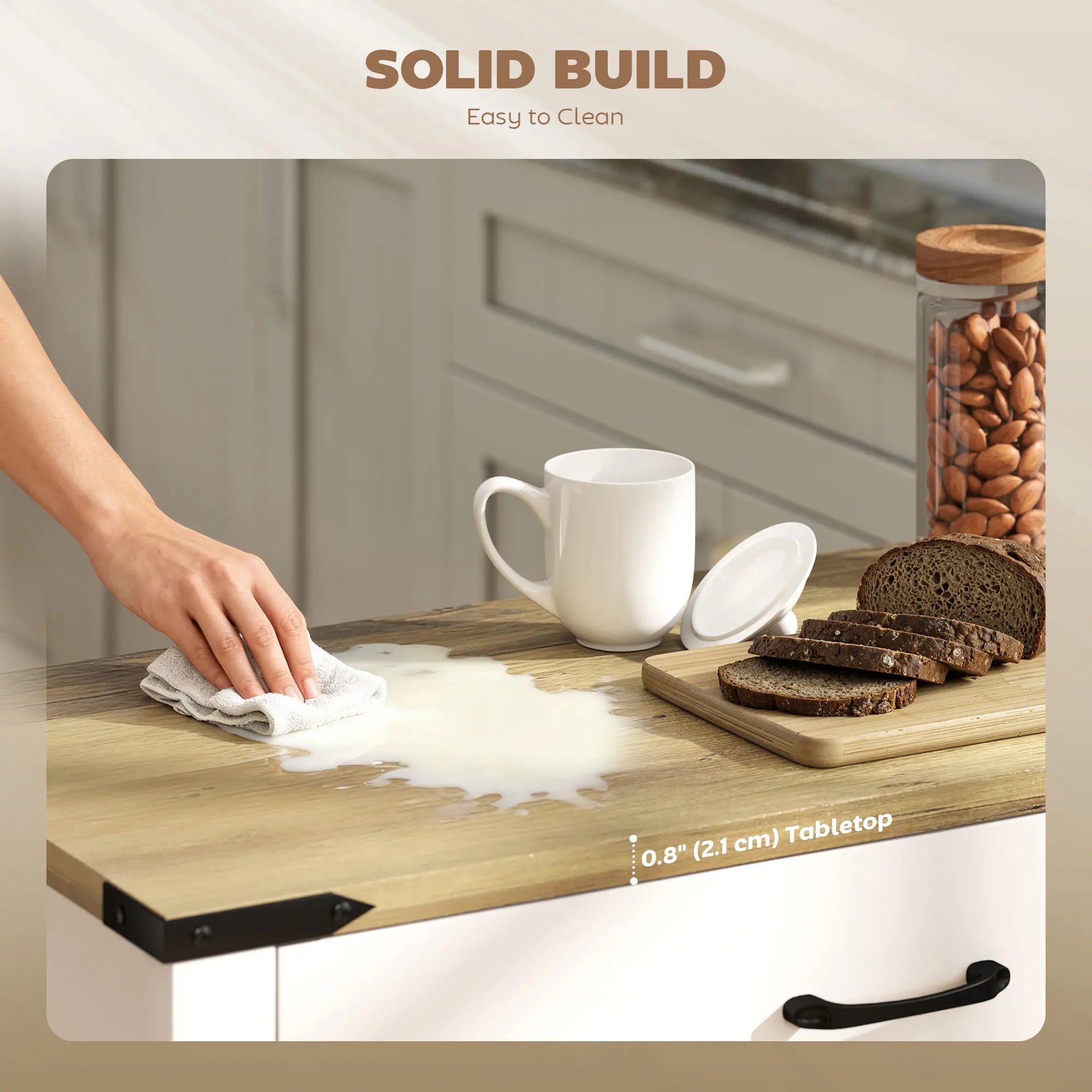 Farmhouse Buffet Cabinet, 1 Drawer, Storage Cabinet, Adjustable Shelf, White Bar Cabinets at Gallery Canada