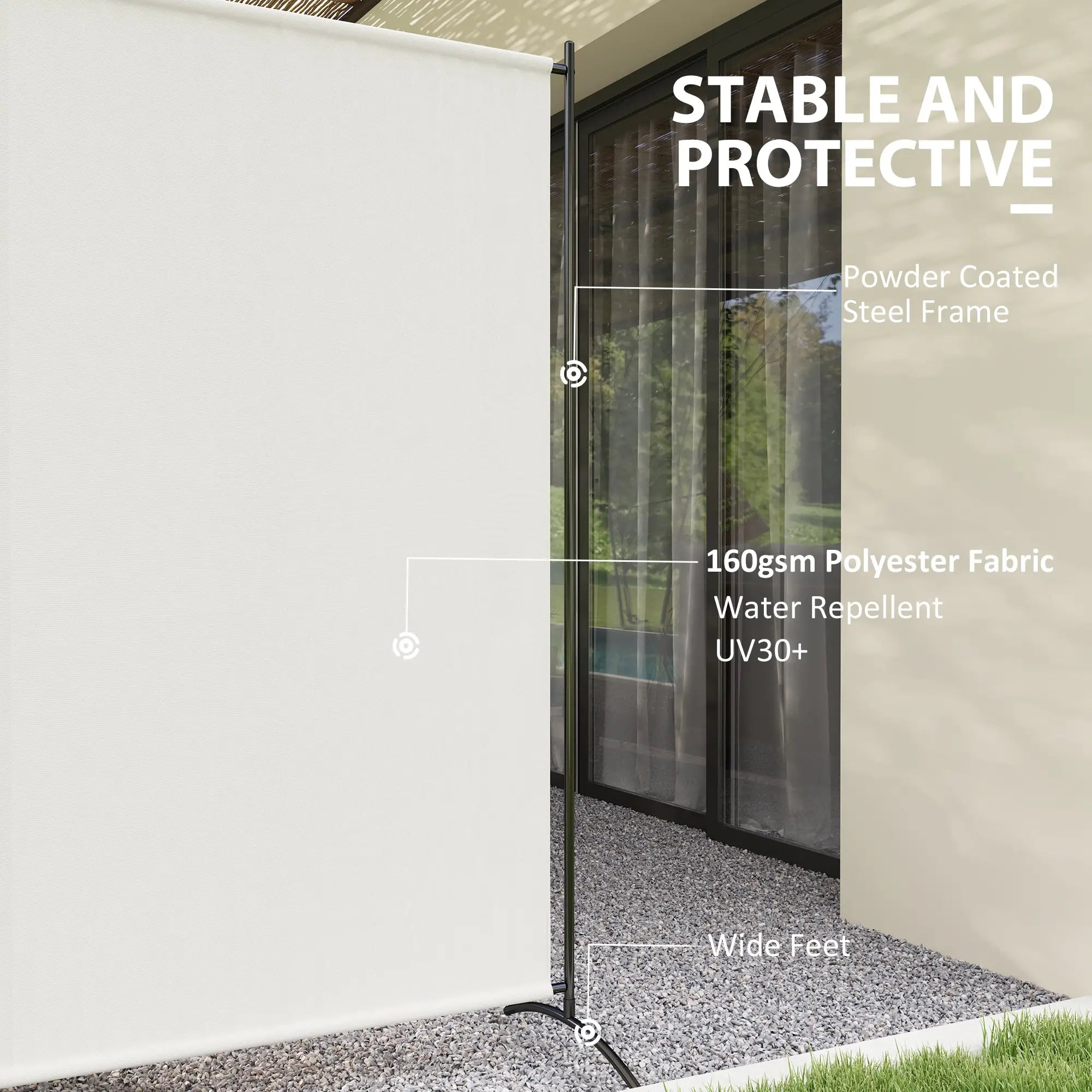 Single Panel Room Divider, UV30+ Privacy Screen, Indoor Outdoor, Beige Side Awnings at Gallery Canada