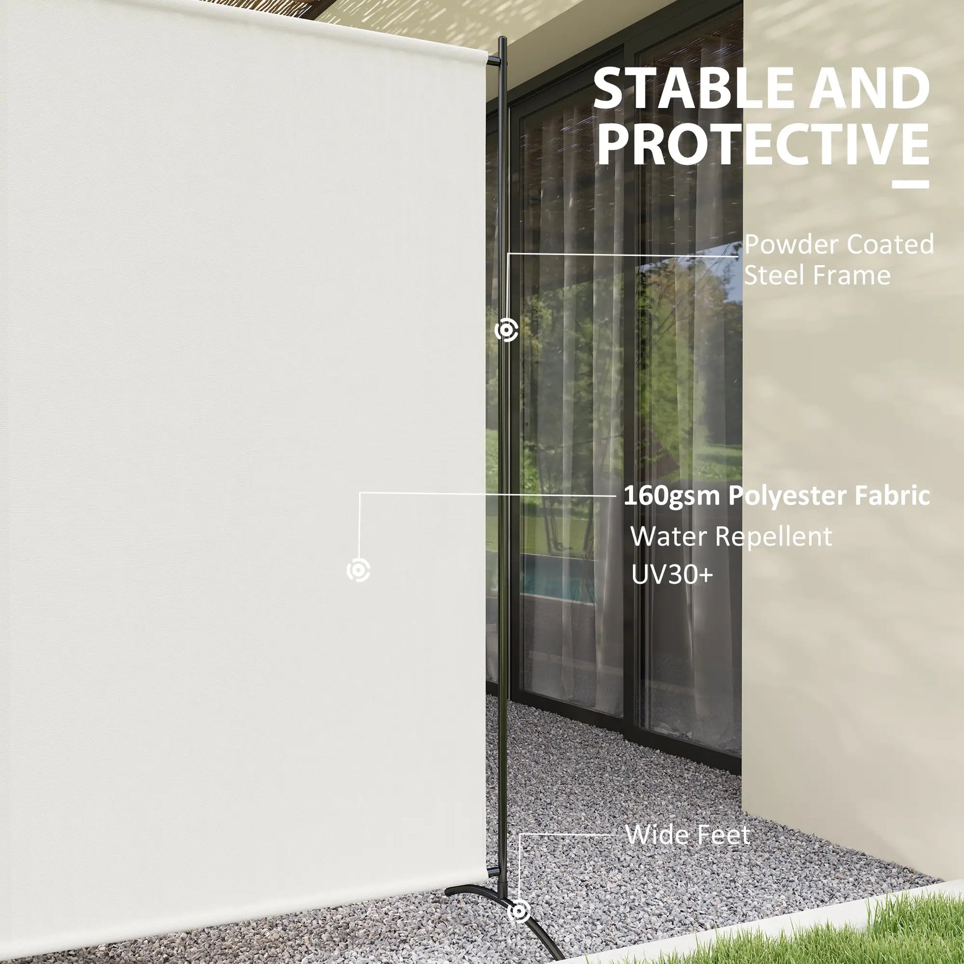 Single Panel Room Divider, UV30+ Privacy Screen, Indoor Outdoor, Beige Side Awnings at Gallery Canada