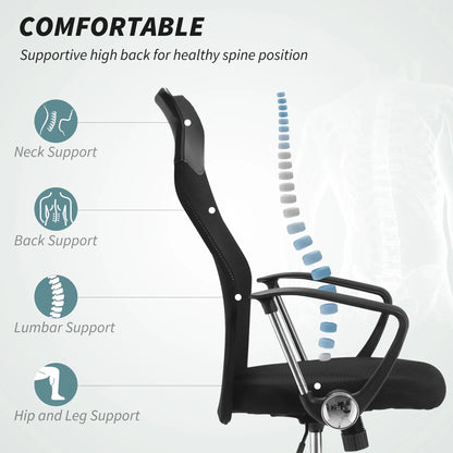 Ergonomic Mesh Office Chair, High Back, Adjustable Height, Black Task Chairs at Gallery Canada