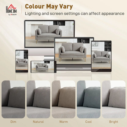 55" Grey Loveseat Sofa With 2 Pillows, Metal Legs, Grey 2-Seater Sofas at Gallery Canada
