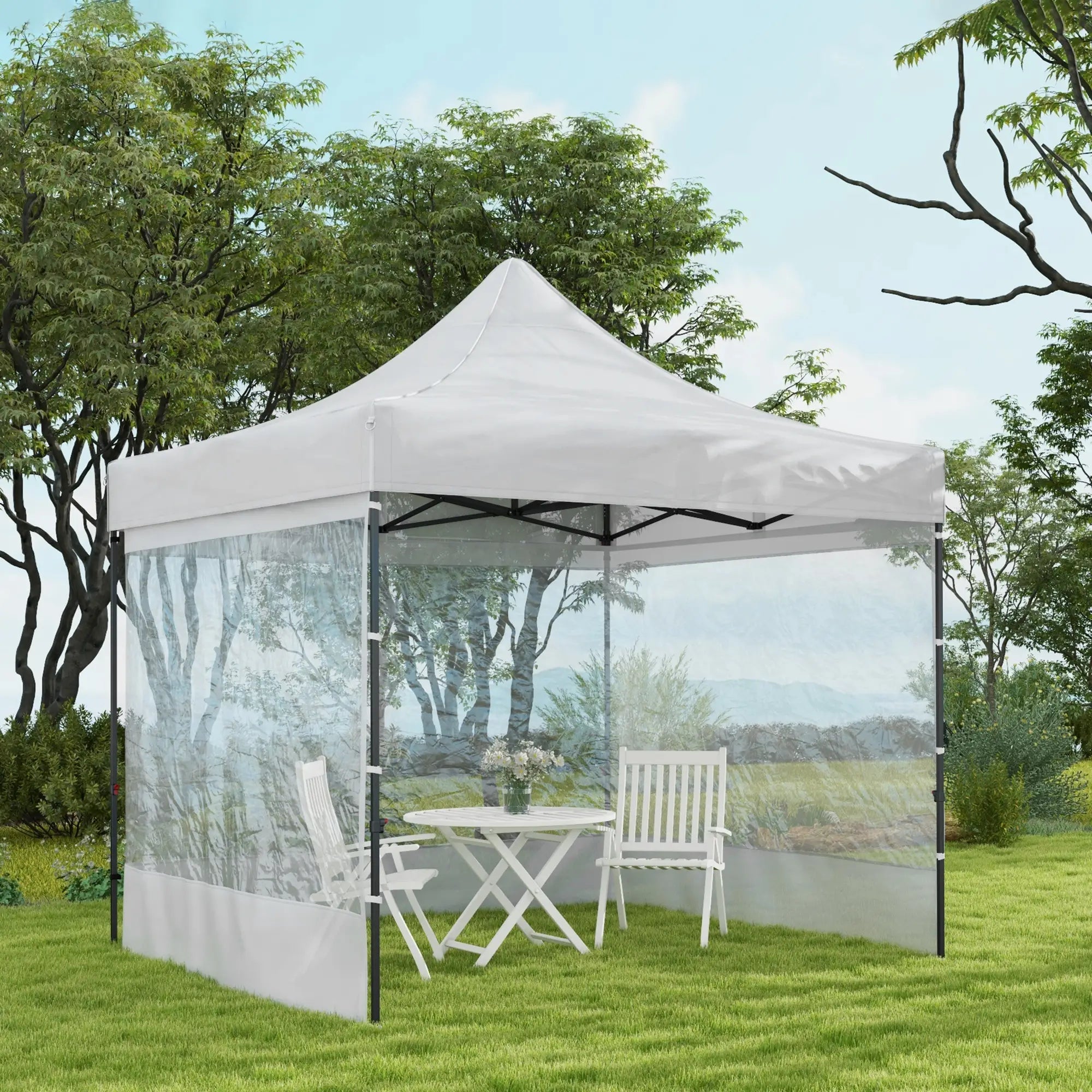 10' x 10' Pop Up Canopy Tent, Wheeled Carry Bag, Adjustable Height Pop Up Canopies at Gallery Canada