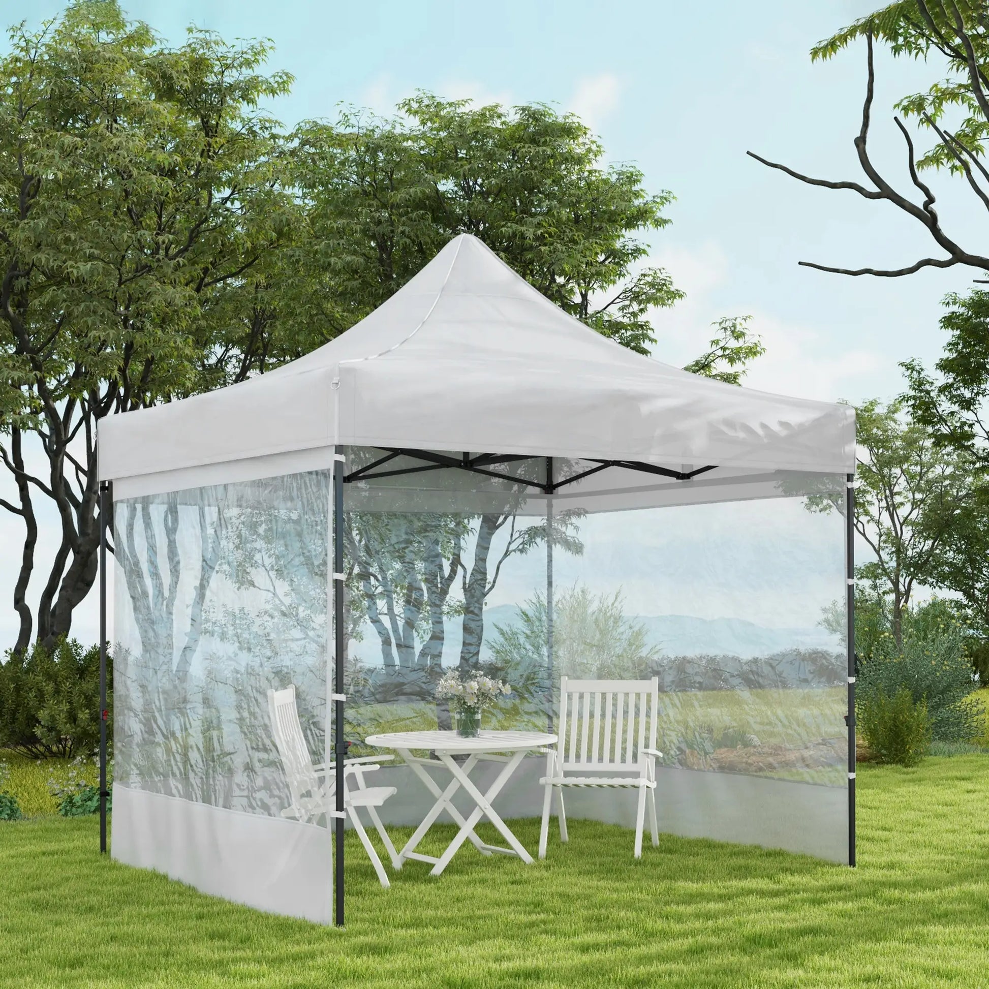 10' x 10' Pop Up Canopy Tent, Wheeled Carry Bag, Adjustable Height Pop Up Canopies at Gallery Canada