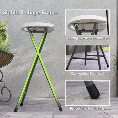 Set of 4 Folding Bar Stools, 29" Counter Height, Footrest Bistro Sets at Gallery Canada