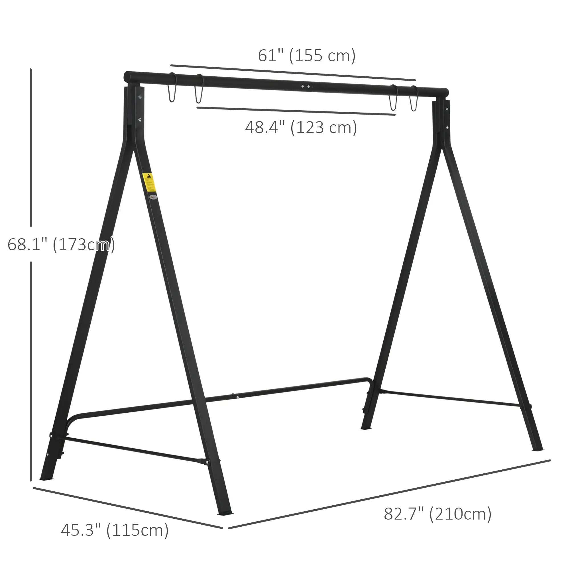 Metal Swing Stand, Hanging Chair Frame, 528 LBS, Black Hammock Stands at Gallery Canada
