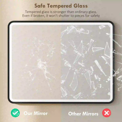 36" x 28" Bath Mirror, LED Lights, Wall Mounted, 3 Colors, Dimmable, Black Bath Accessories at Gallery Canada