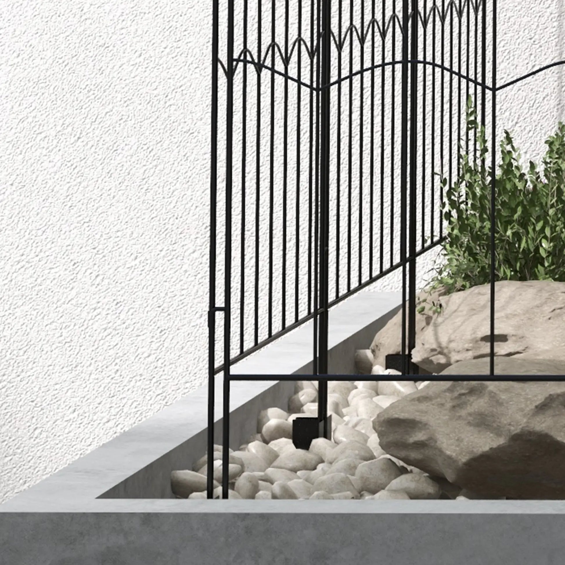 4 Pack Garden Fencing, Decorative Fence Panels, Circle, Wave, Black Garden Fences at Gallery Canada