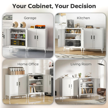 Office Storage Cabinet with Lock, Adjustable Shelves, White Office Cabinets & Cupboards at Gallery Canada