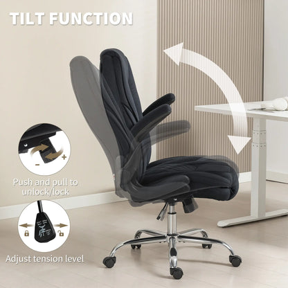 Executive Office Chair, Flip-Up Armrest, Diamond Fabric, Black Executive & Manager Chairs at Gallery Canada