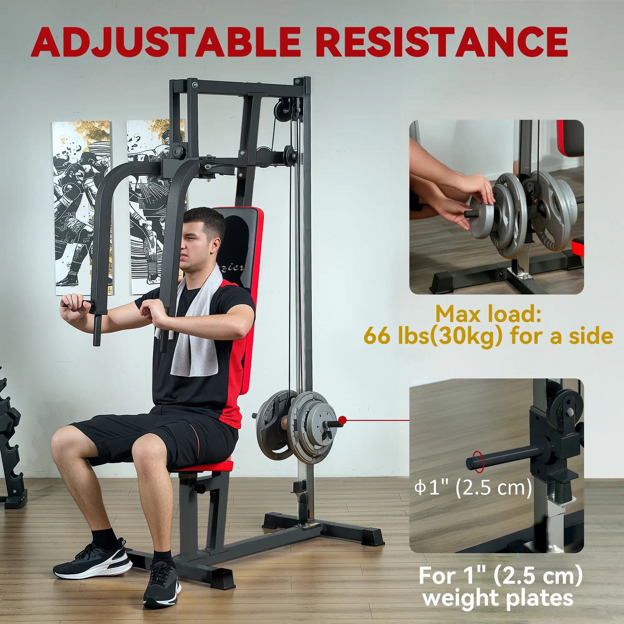 Chest Fly and Press Machine, Back, Pectoral, Shoulder Training, Black Power Towers at Gallery Canada