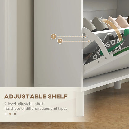 Shoe Storage, 3 Flip Drawers, Adjustable Shelves, 24 Pairs, White Shoe Storage Cabinets & Racks at Gallery Canada