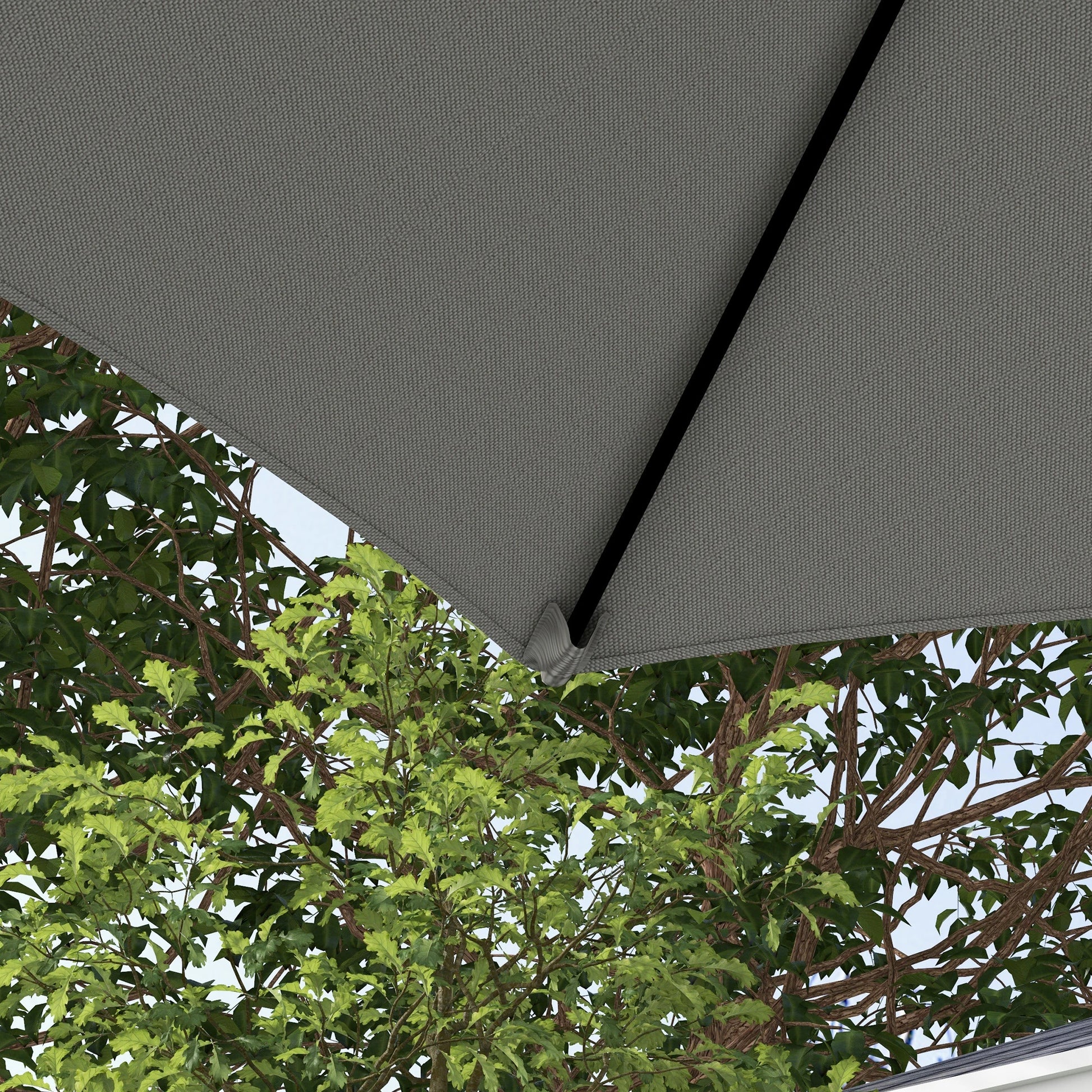 8.5FT Outdoor Cantilever Parasol, 360° Rotation, Cross Base, Light Grey Cantilever Umbrellas at Gallery Canada