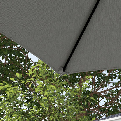 8.5FT Outdoor Cantilever Parasol, 360° Rotation, Cross Base, Light Grey Cantilever Umbrellas at Gallery Canada