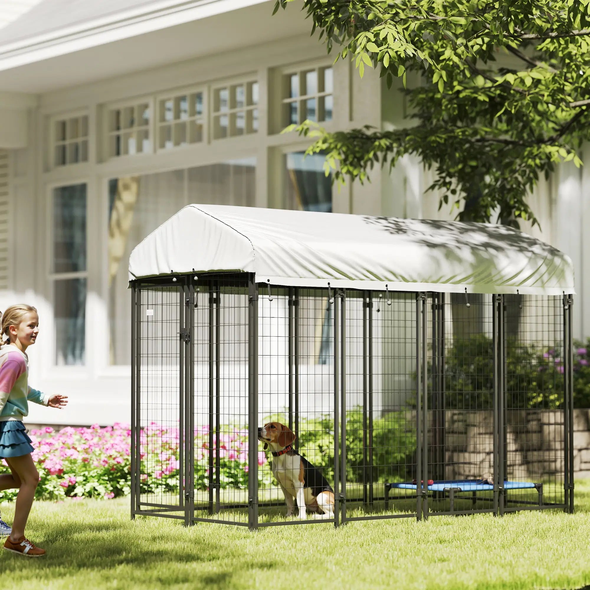 Outdoor Dog Kennel, Waterproof UV-Resistant Cover, 8 x 4 x 6 ft Houses, Kennels & Pens at Gallery Canada