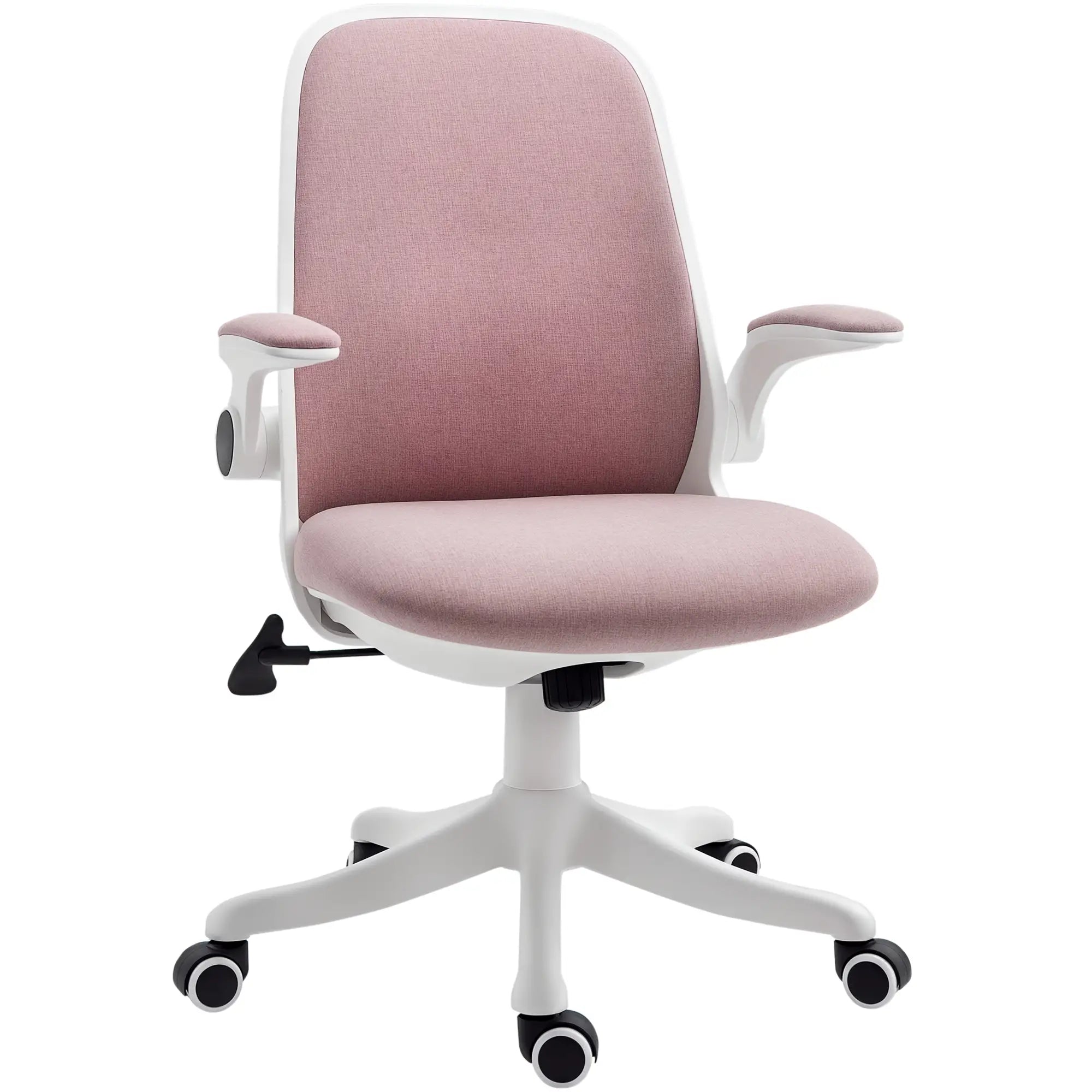 360° Swivel Office Chair, Breathable Fabric, Flip-Up Arms, Adjustable Height, Pink Task Chairs Pink, White at Gallery Canada