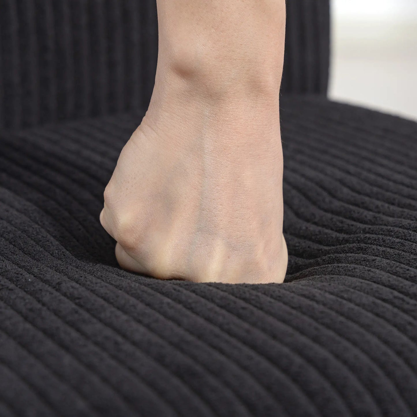 Modern Dining Chairs Set Of 4, Rubberwood Legs, Padded Seat, Black