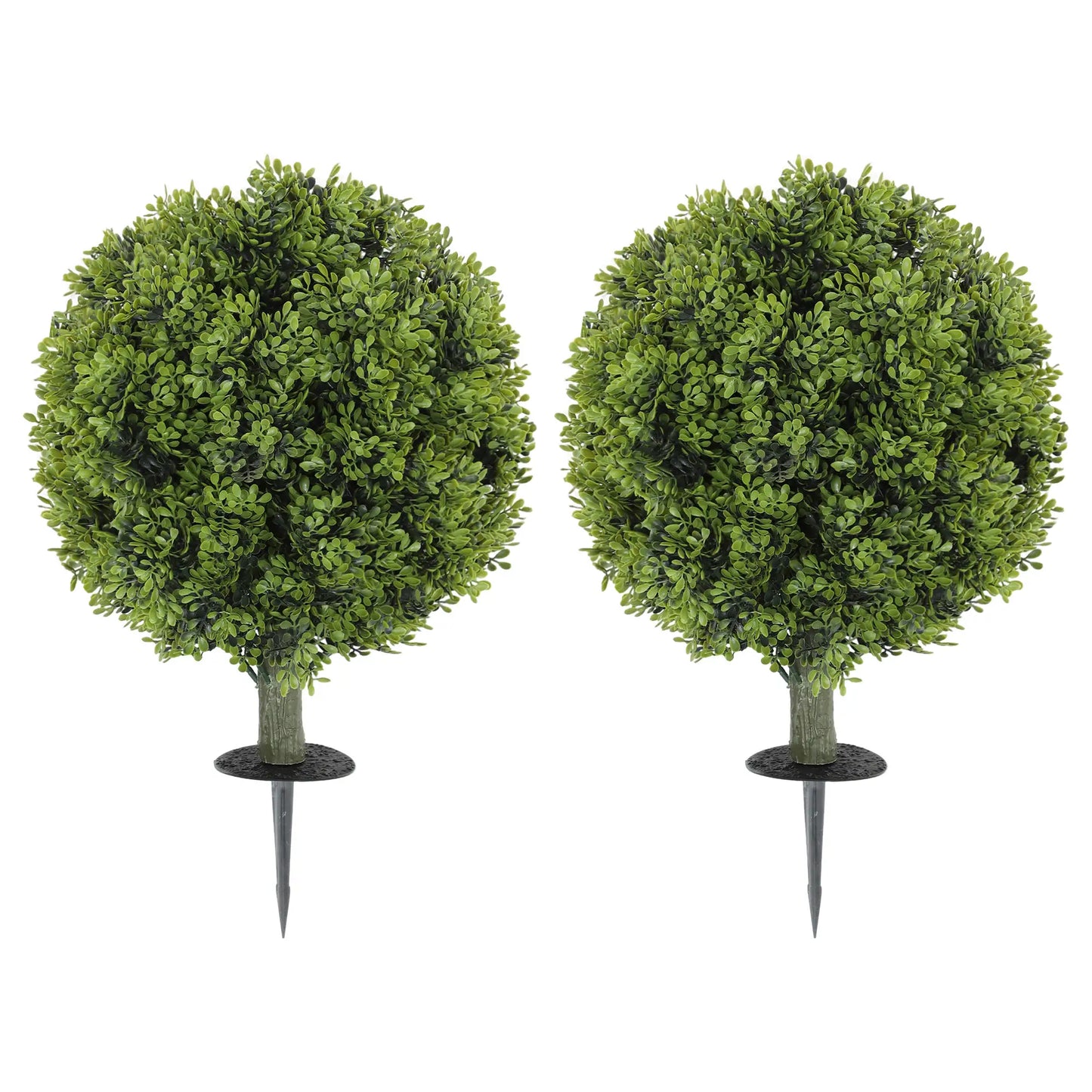 Artificial Boxwood Topiary Trees, Set of 2, UV Resistant, Indoor Outdoor, Green Artificial Trees Green at Gallery Canada