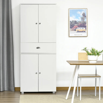 72" Kitchen Pantry Cabinet, 4 Doors, 3 Adjustable Shelves, White Kitchen Pantry Cabinets at Gallery Canada