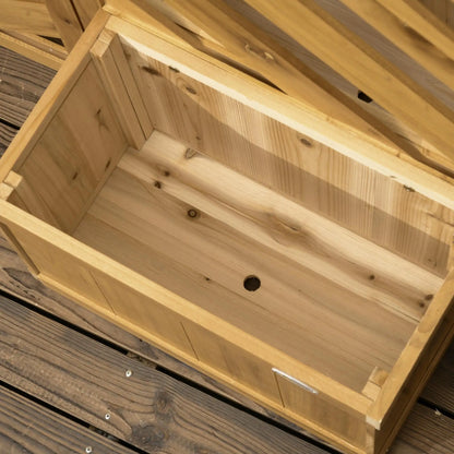 65" Folding Privacy Screen With Planters, For Patio Deck, Brown Side Awnings at Gallery Canada
