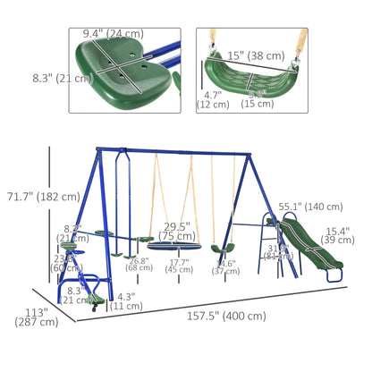 5 in1 Kids Swing Set, Saucer Swing, Slide, Seesaw, Glider, Swing Seat Gym Sets & Swings at Gallery Canada