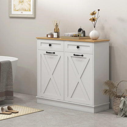 Tilt Out Laundry Cabinet, Bathroom Storage, 2 Baskets, 2 Drawers, White Bathroom Cabinets at Gallery Canada