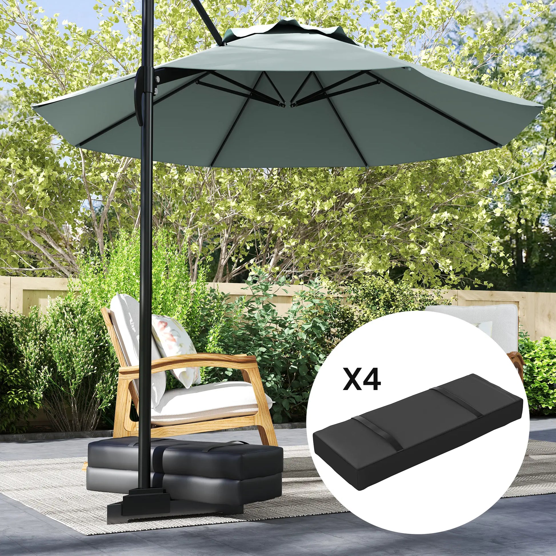 4PCS Patio Umbrella Base Weight Bag, 33 lbs, Black Umbrella Bases at Gallery Canada