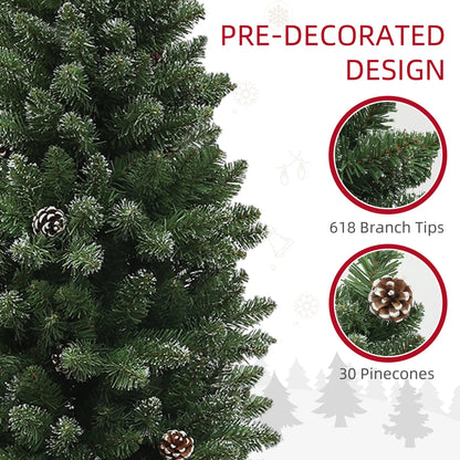 6ft Artificial Pencil Christmas Tree, 618 Branches, Pinecones, Metal Stand Pencil Christmas Trees at Gallery Canada