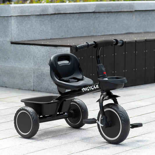 Tricycle pour tout-petits 2-5 ans, siège réglable, noir