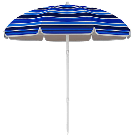 70.9" Dia. Portable Beach Umbrella, UV 50+ Adjustable Tilt, Multicolor
