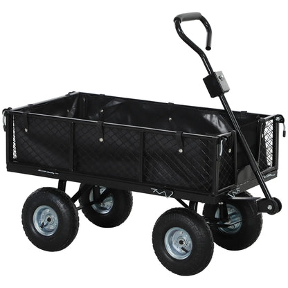 Steel Garden Cart, Utility Wagon, Removable Liner, Quick-Release Sides, 10" Wheels, 660lbs Capacity Folding Garden Carts at Gallery Canada
