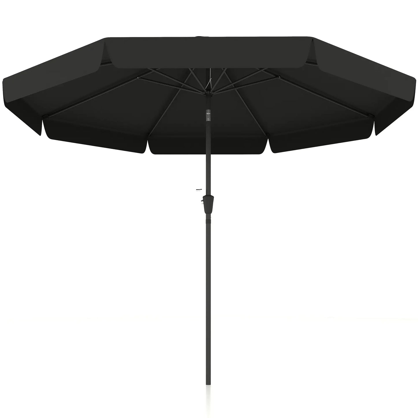 8.5 ft Round Patio Umbrella, Tilt and Crank, Black Sun Umbrellas Black at Gallery Canada