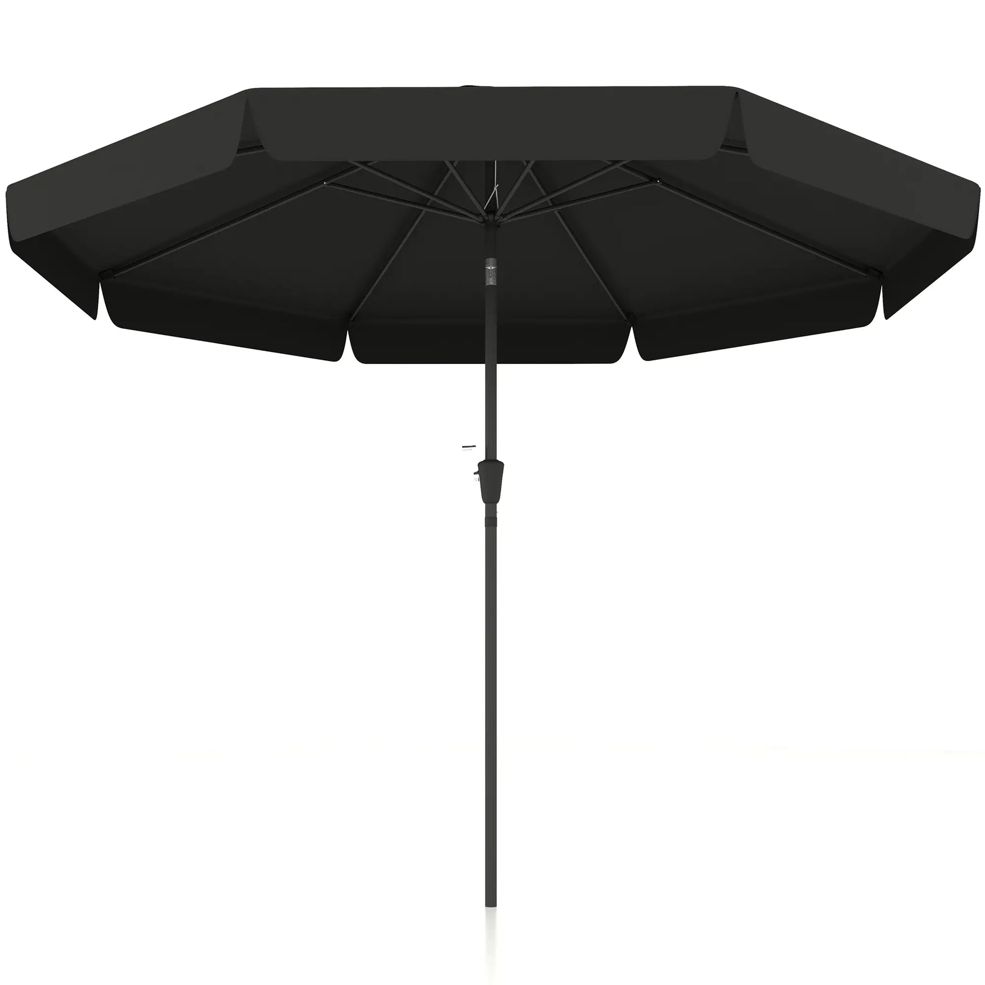 8.5 ft Round Patio Umbrella, Tilt and Crank, Black Sun Umbrellas Black at Gallery Canada